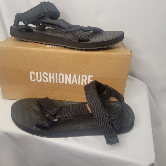 New Cushionaire black adjustable waling sandal women's size 9 - Picture 2 of 4